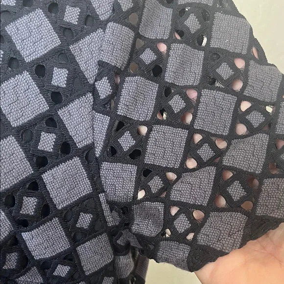 Banana Republic Cobalt Blue/Black Geometric Design Dress Size12. - Picture 3 of 10